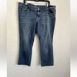 Wossiuo Woman Blue Low Rise Bootcut Denim Jean, Size 18 S/C